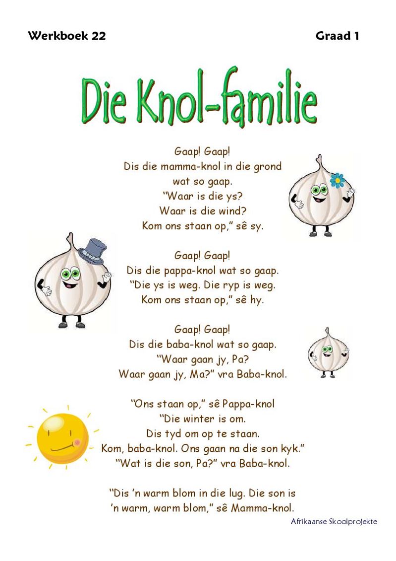 Graad 1 Werkboeke en Antwoorde